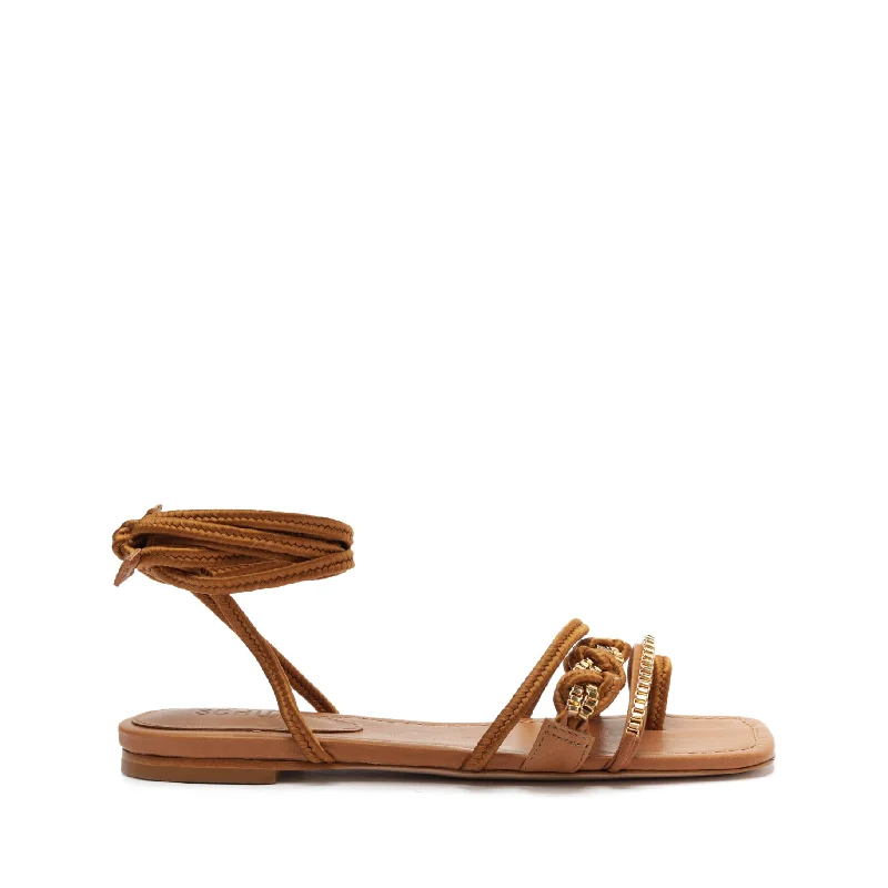 Flats for men with arch strain -Guadalupe Atanado Leather Sandal