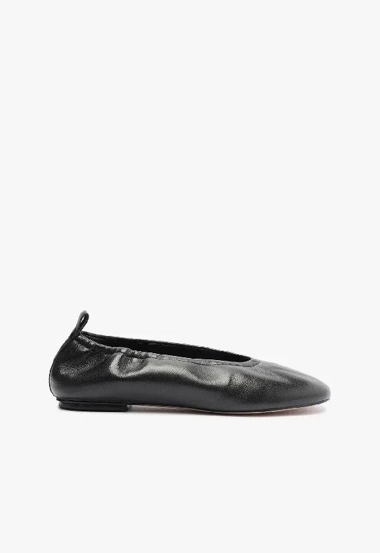 Flats with stable heel cushioning -Eudora Leather Flat