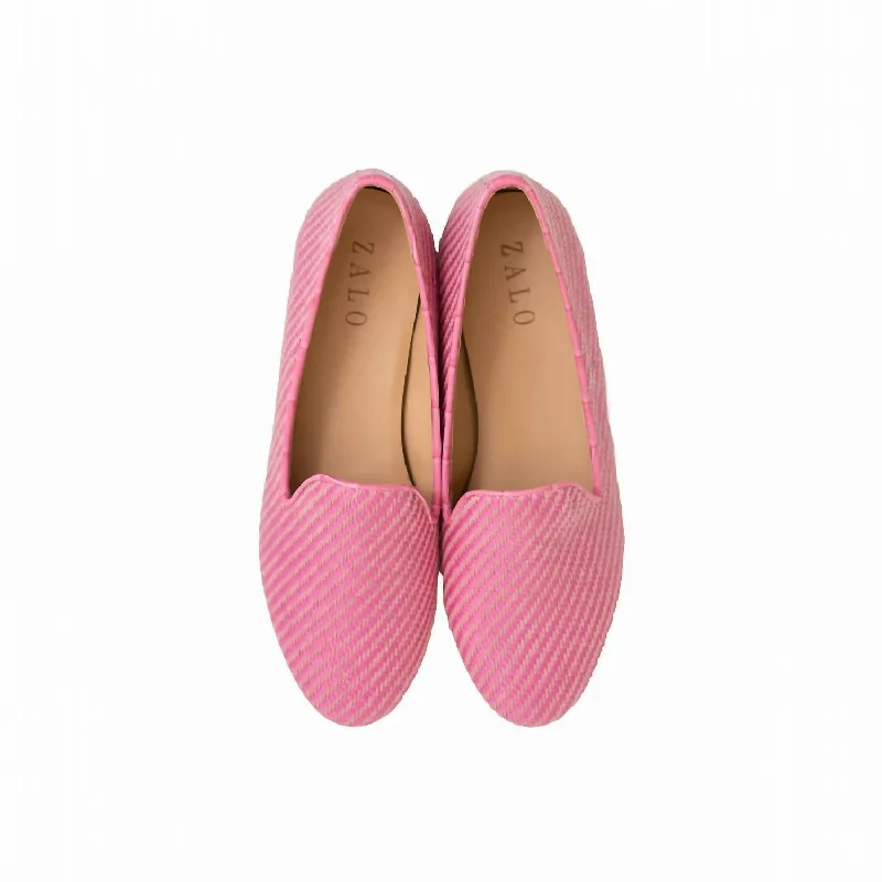 Slippers with cool nap gaps -Women's Raffia Slipper In Fuchsia