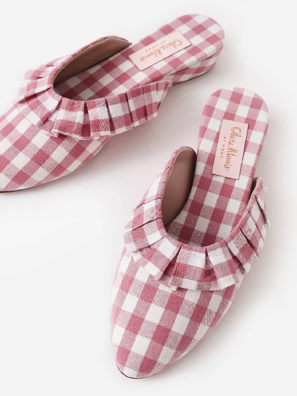 Slippers with clean nap calm -Women's Blossom Frill Slipper In Rose Pink