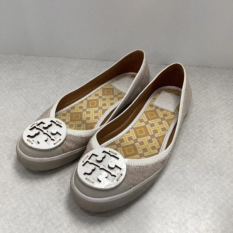 Flats with reinforced heel edges -Shoes Flats By Tory Burch In Cream, Size: 9