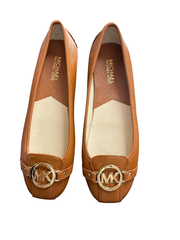 Flats for women with shin strain -Shoes Flats By Michael By Michael Kors In Brown, Size: 9