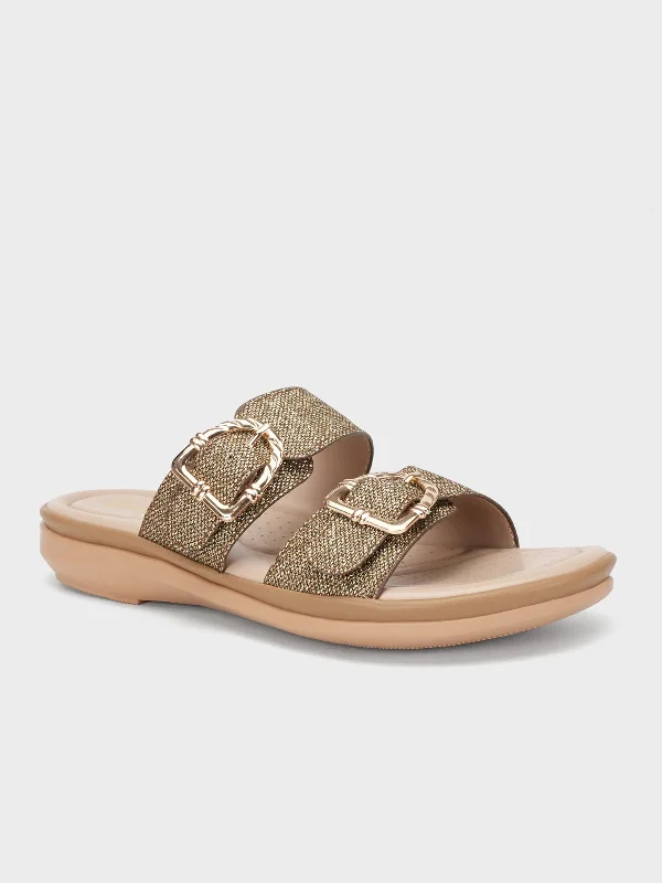 Slippers with silk nap gleam -Women's "RESIDE" Casual Comfy Slippers