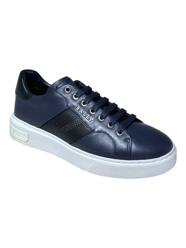 Bally Myko 6300459 Men's Midnight/Black Calf Plain Leather Sneakers