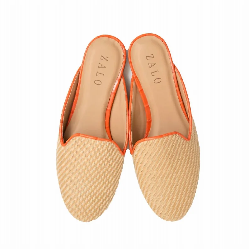 Slippers with thick nap soles -Women's Raffia Mule In Natural