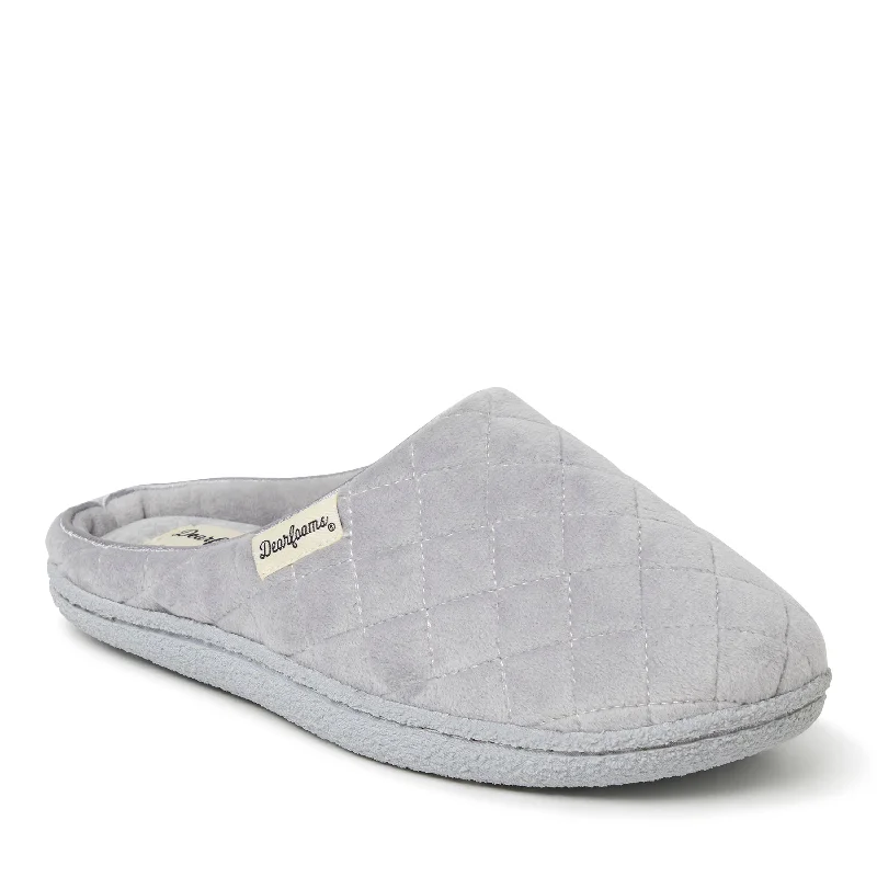 Slippers with light nap calm -Dearfoams Women's Quilted Velour Clog House Slipper