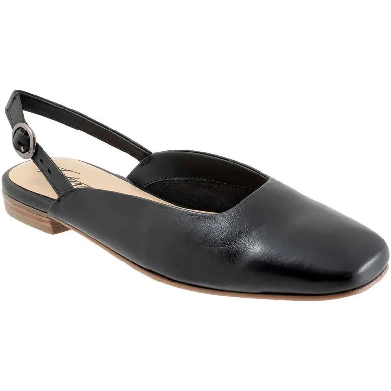 Flats for rainy dusk suppers -Trotters Womens Holly Leather Ankle Slingbacks