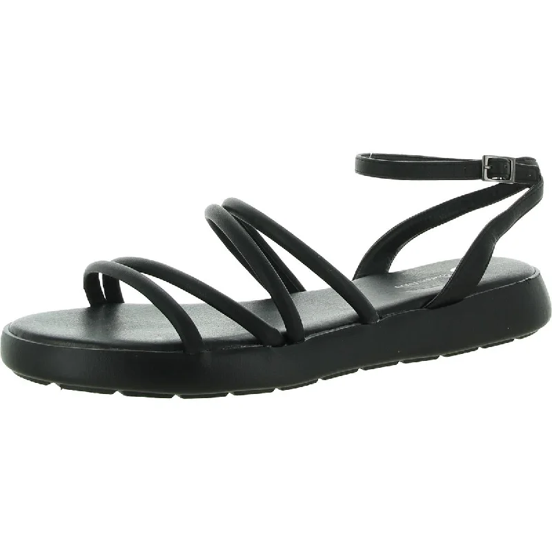 Sandals for quick strolls -Journee Collection Womens Faux Leather Ankle Strap Flatform Sandals