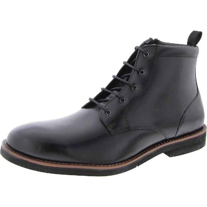 Steve Madden Mens Surge Leather Lace-Up Chukka Boots