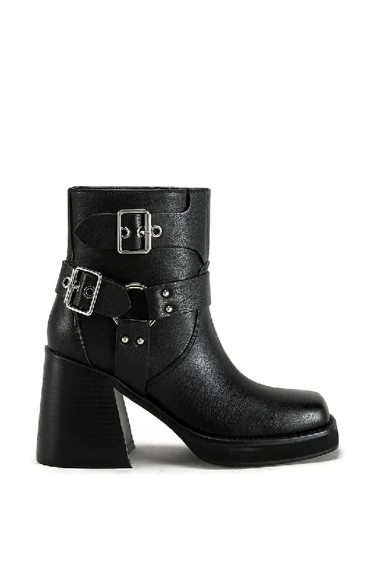 SCOOTER-BLACK HEELED MOTO BOOT