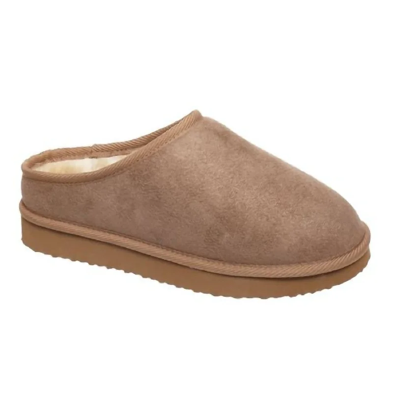 Slippers with glint nap weave -Women's Winter Dreamin' Mule In Taupe