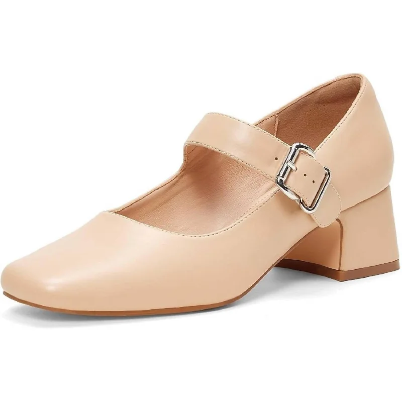 Women's Mary Jane Low Heel Shoes In Nude