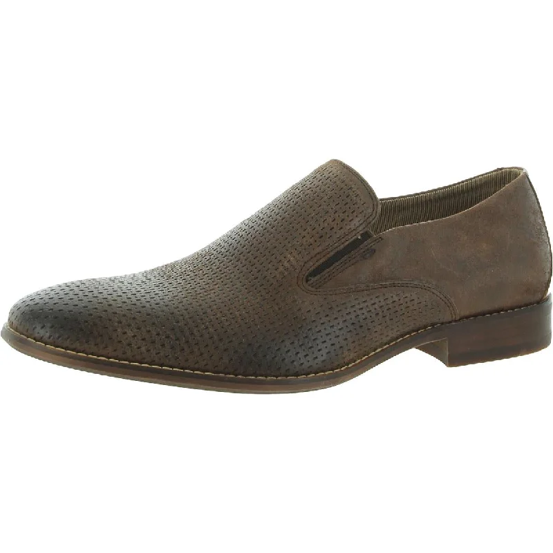 Durable loafers for daily evening strength-Steve Madden Mens Davlin Leather Perforated Loafers