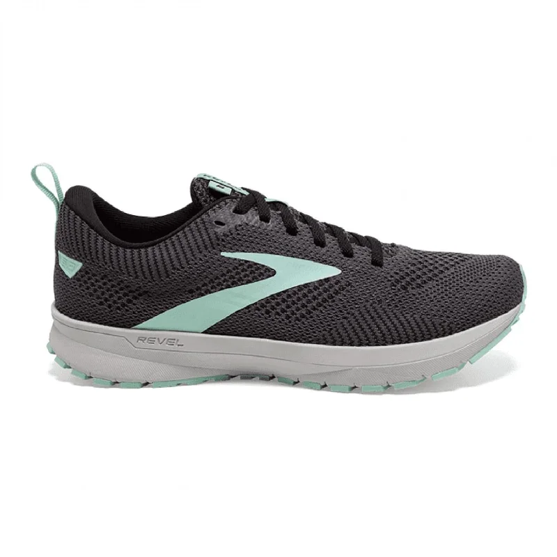 Running shoe with lush run foam -Women's Revel 5 Road Running Shoes - Medium Width In Ebony/black/yucca