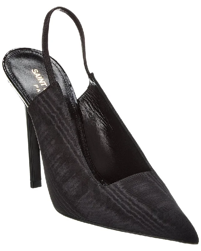 Saint Laurent Raven 110 Grosgrain Slingback Pump