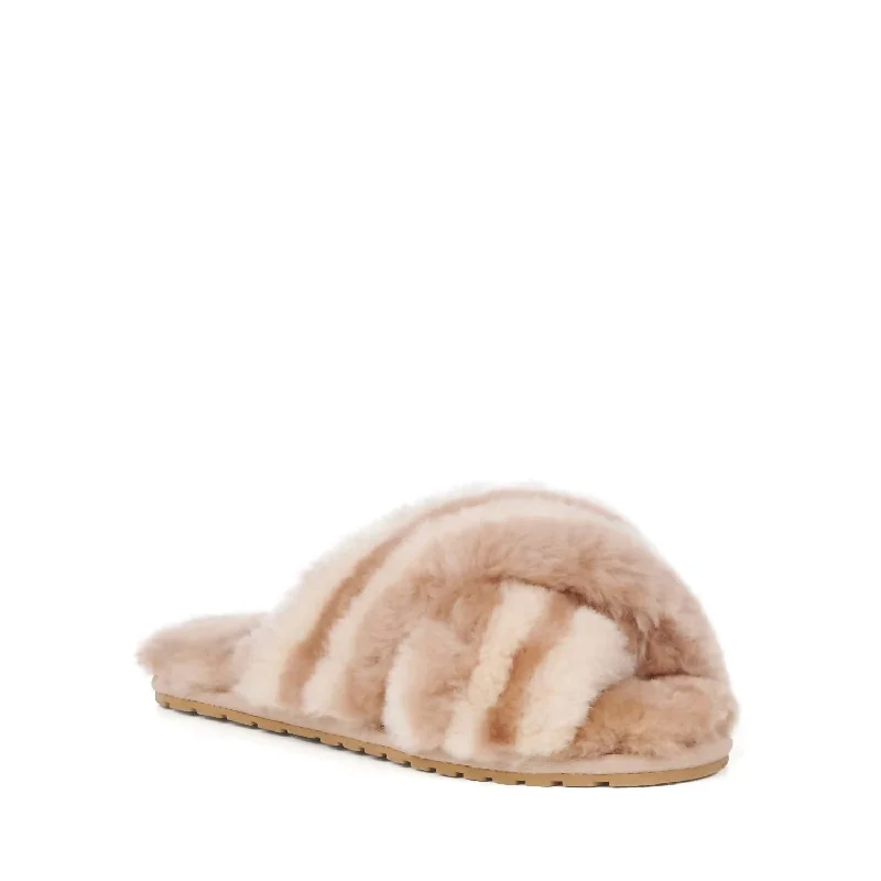 Slippers with dense nap wool -Women's Mayberry Slipper In Sorbet In Camel