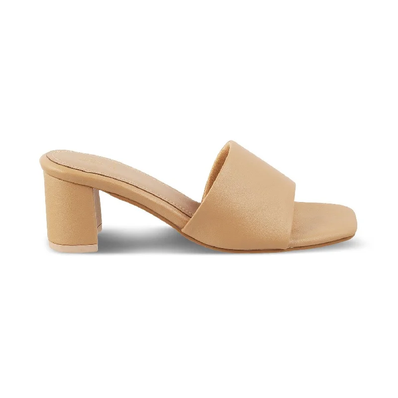 Sandals with dynamic midsoles -The Bariz Beige Women's Casual Block Heel Sandals Tresmode