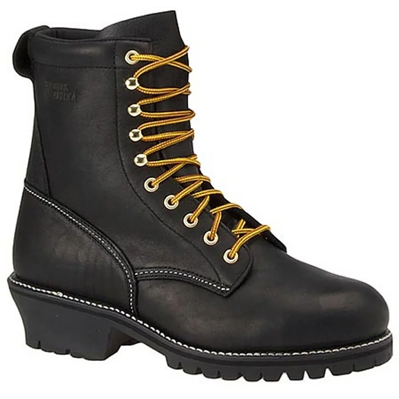 Work America Mens 8" Steel Toe Leather Water Resistant Work Boots