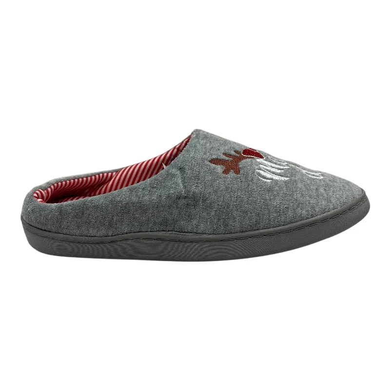 Slippers with thrift nap weave -Slippers By Clothes Mentor In Grey