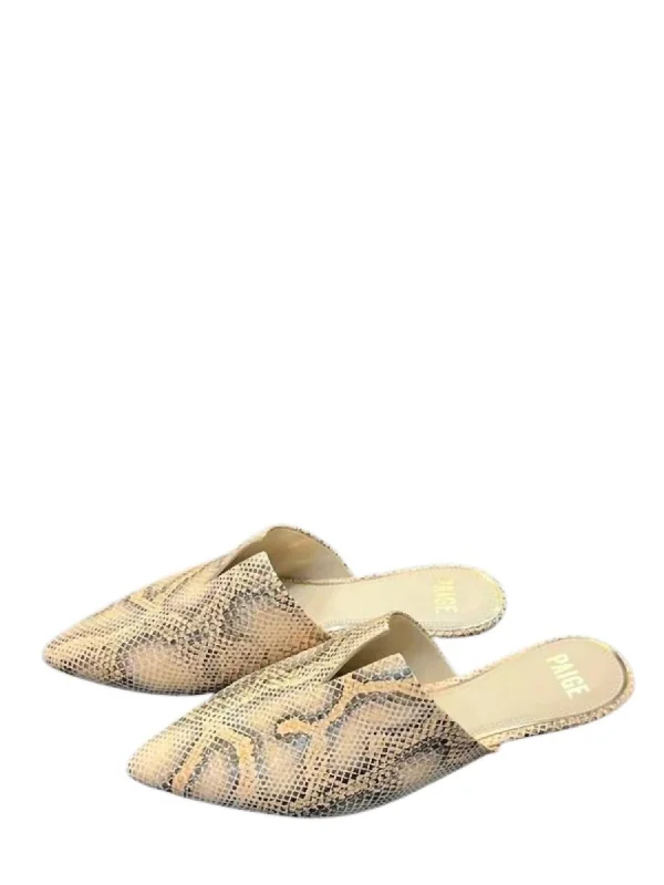 Slippers with fast nap repose -Women's Alia Snake Mule In Buttermilk Snake