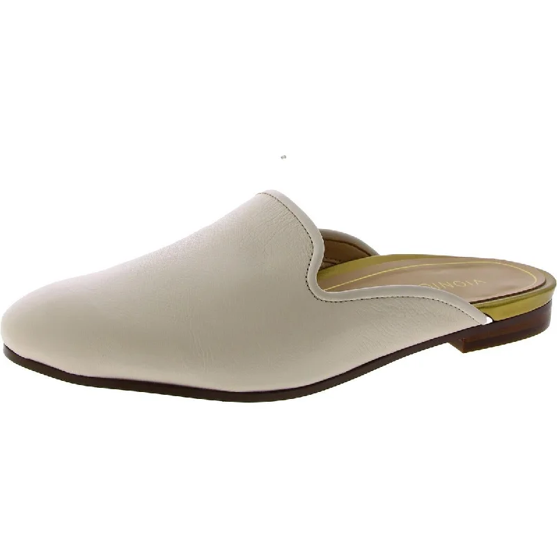 Flats with firm summer grip -Vionic Womens Willa Mule Leather Slip-On Mules