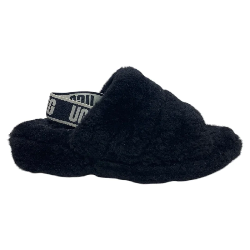 Slippers with thick nap weave -Slippers By Ugg In Black