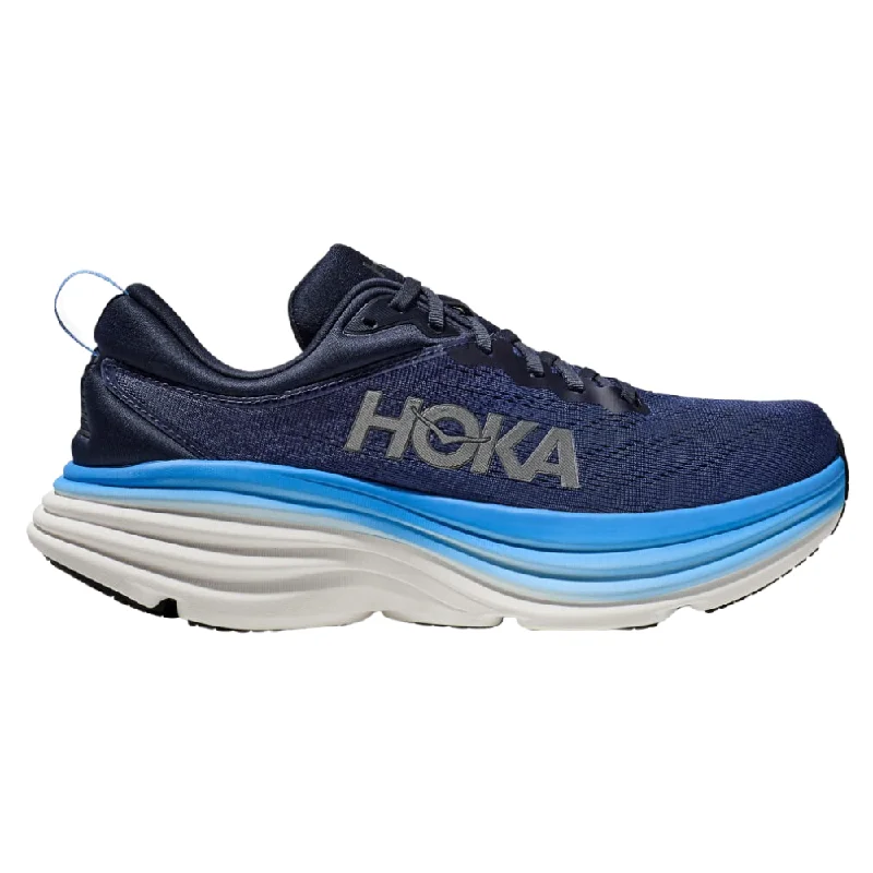 Running shoe with striking run hues -Hoka Bondi 8 Outer Space/All Aboard Running Shoe (Men's)