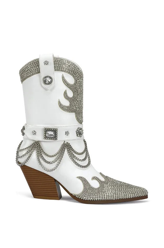 BRAMWELL-WHITE WESTERN BOOTIE