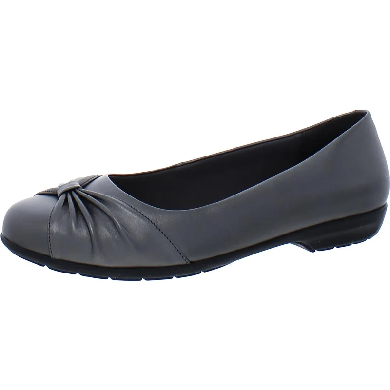 Flats for women with tender heels -Walking Cradles Womens Fall Leather Slip On Skimmer Shoes