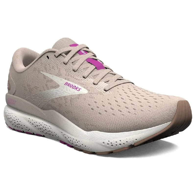 Running shoe with dusk run calm -Brooks Ghost 16 Almond Peach/Coconut/Purple Running Shoe (Women's)