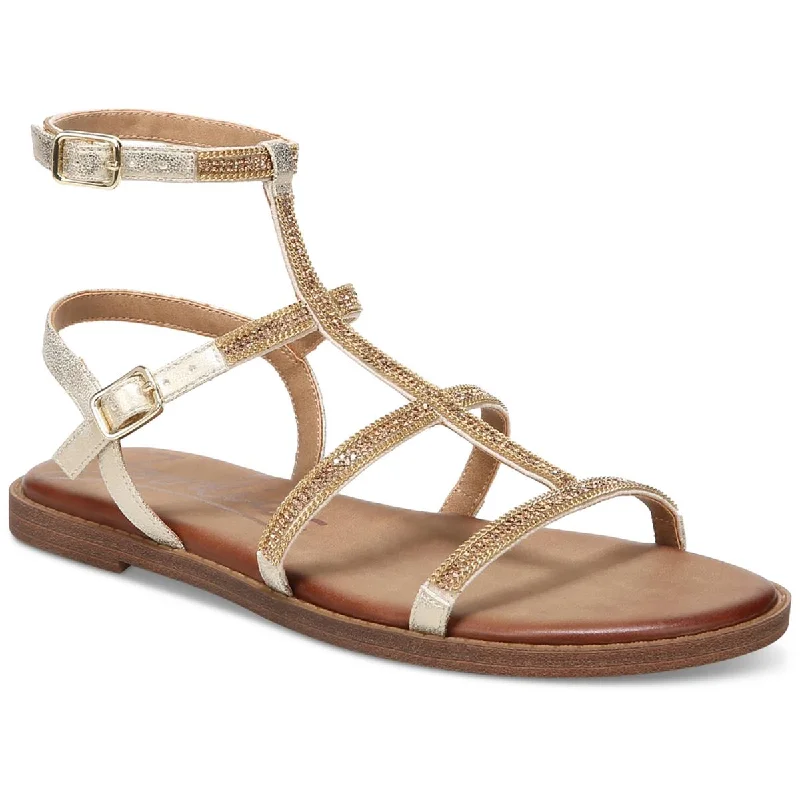 Sandals with bold prints -Zodiac Womens Cintia Faux Leather Rhinestone Slingback Sandals