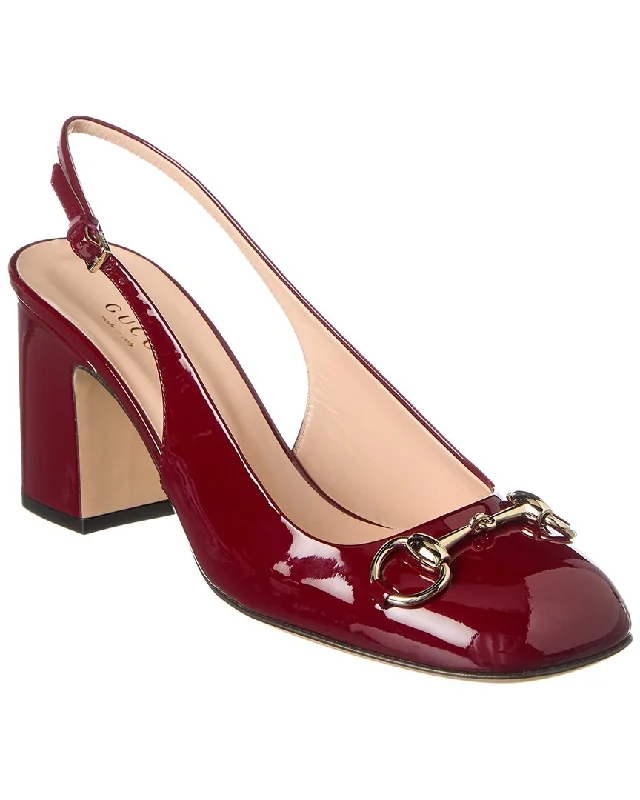 Gucci Horsebit Patent Slingback Pump