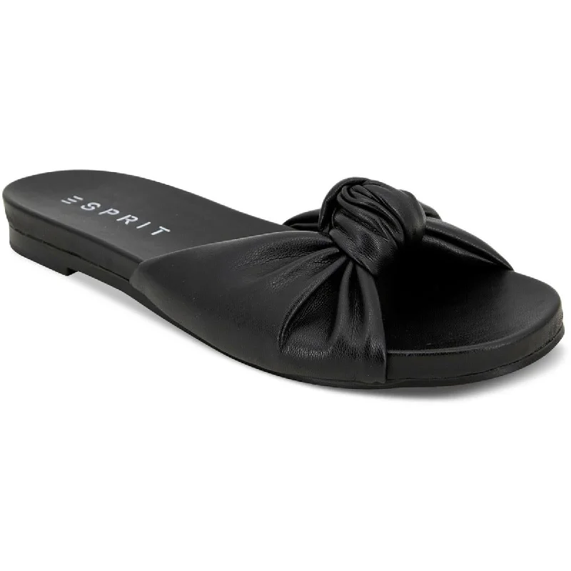 Sandals with vibrant shades -Esprit Womens Tyla Faux Leather Footbed Slide Sandals