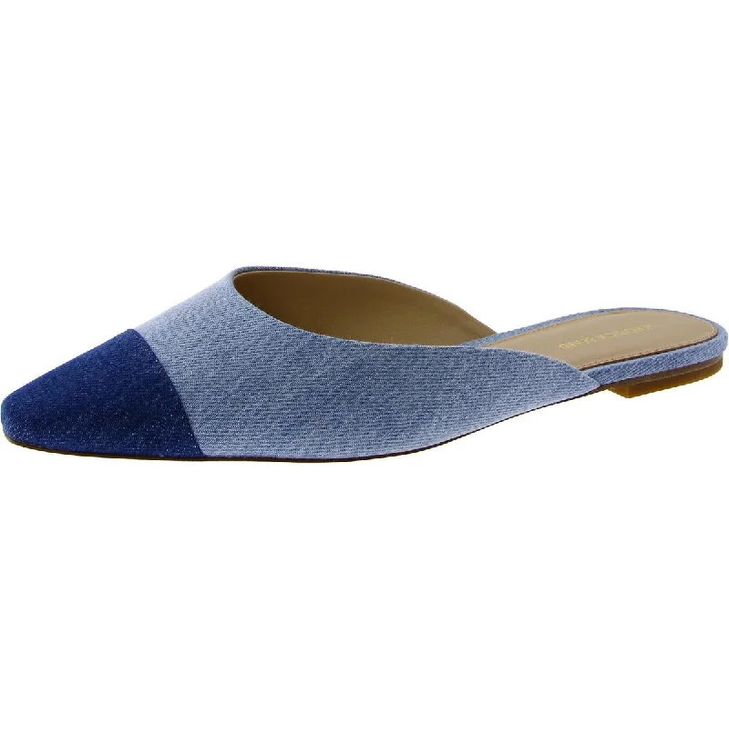 Flats with steady heel cushioning -Veronica Beard Womens Carlotta Denim Slip On Mules