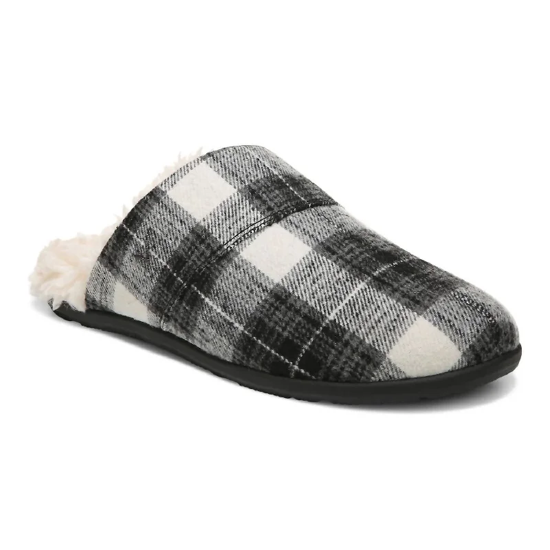 Slippers for tranquil nap dusk -Men's Alfons Orthotic Comfort Slipper - Medium Width In Black Plaid