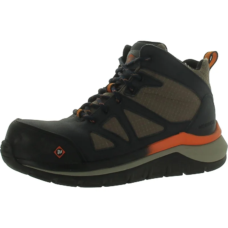 Merrell Mens Fullbench Speed Mid CF Leather Carbon Fiber Toe Work & Safety Boots