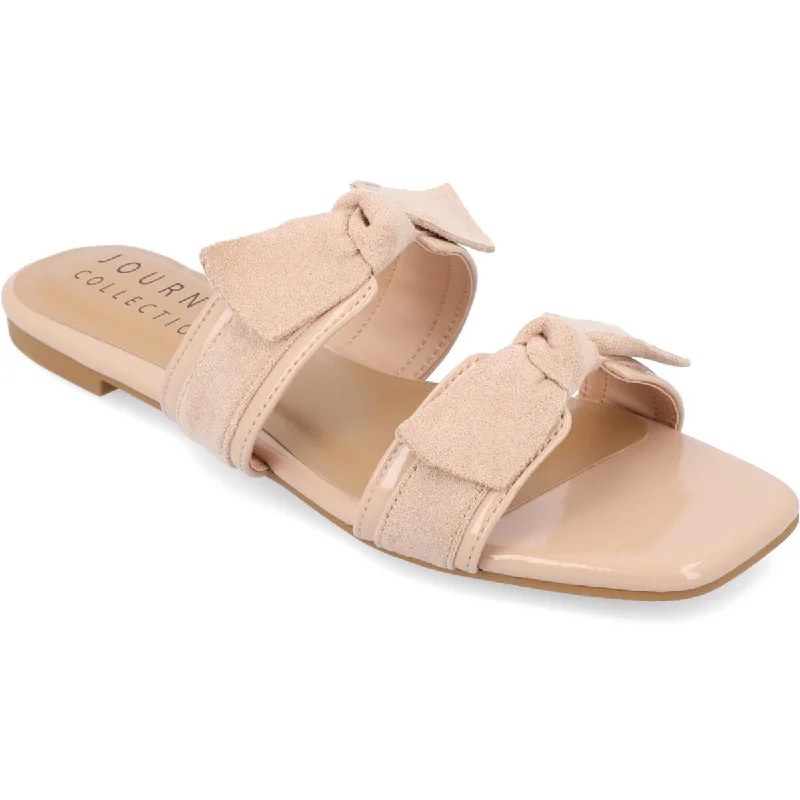 Sandals with cozy padding -Journee Collection Womens IREANNA Square toe Bows Flatform Sandals