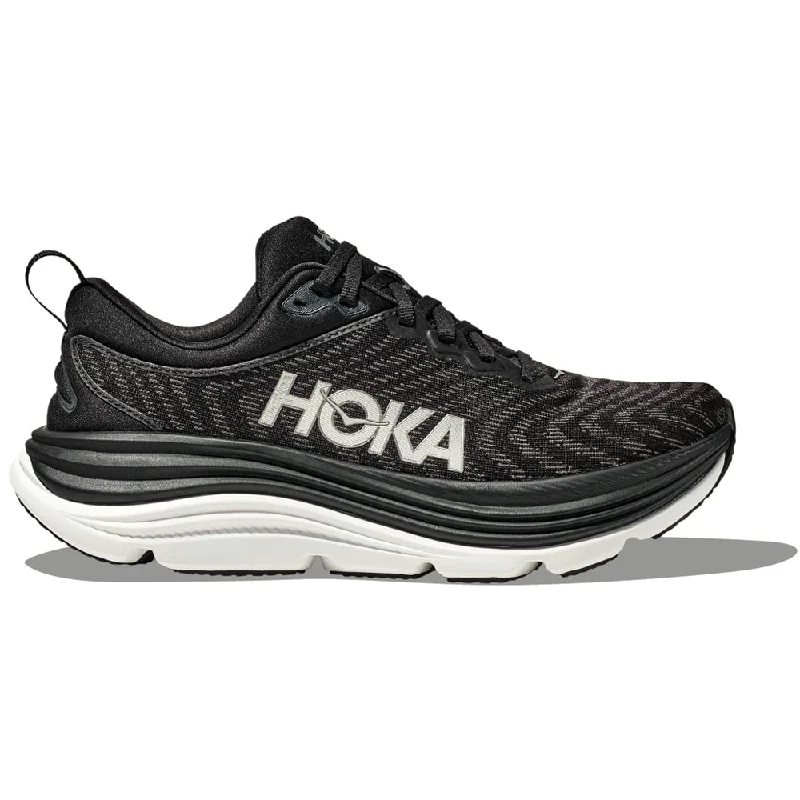 Running shoe with solid run soles -Hoka Gaviota 5 Black/White Running Shoe (Men's)