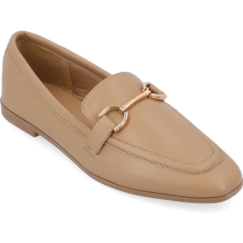 Affordable loafers for budget night repose-Journee Collection Womens Mizza Faux Leather Slip On Loafers