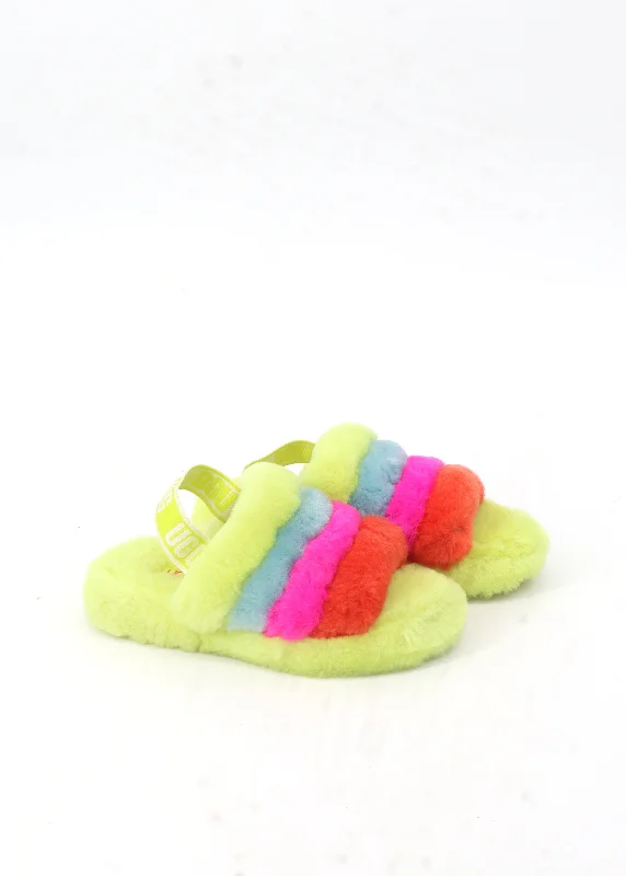 Slippers with home nap talks -Kids Girl's Fur Slippers,Multi