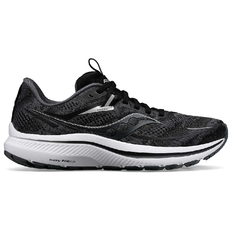 Running shoe with calm run ease -Saucony Omni 21 Black/White Running Shoe (Men's)