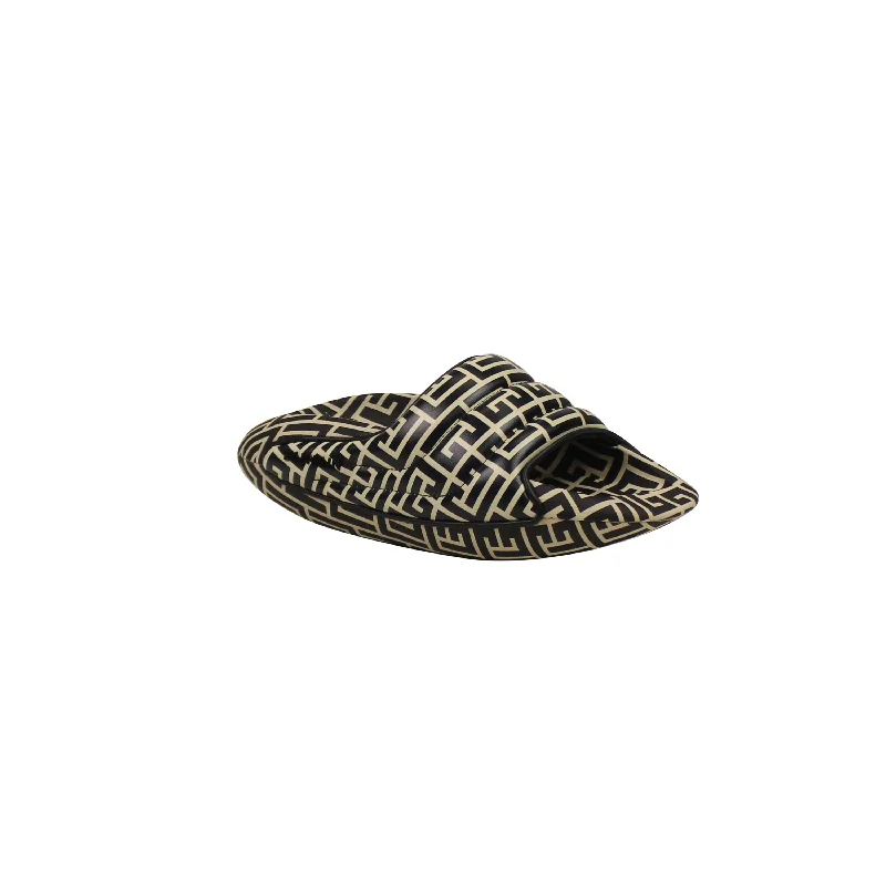 Slippers with bendy nap soles -Black & White Quilted Calfskin Leather Mules