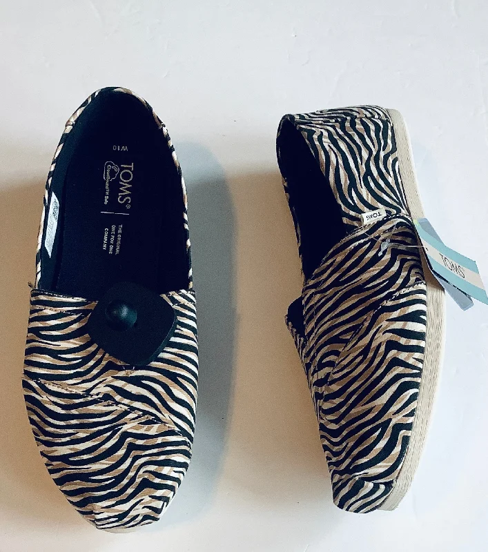 Flats for sunny rooftop picnics -Shoes Flats By Toms In Animal Print, Size: 10