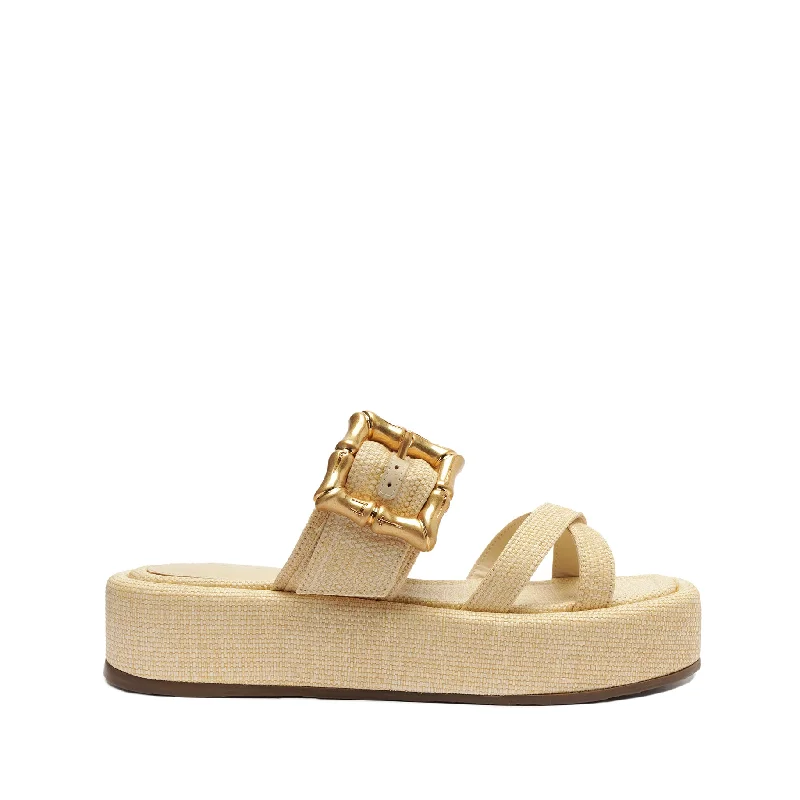 Flats with wispy heel linings -Lola Flatform Sandal