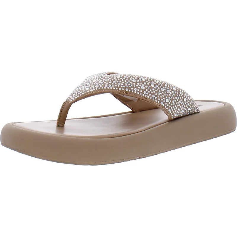 Sandals for extended strolls -INC Womens Essily Rhinestone Slip On Flatform Sandals