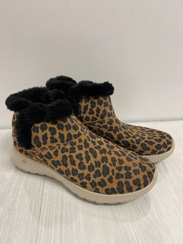 Flats for long dusk events -Boots Ankle Flats By Skechers In Animal Print, Size: 9.5