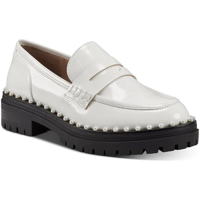 Comfortable loafers for warm evening repose-INC Womens Branna Leather Platform Loafers