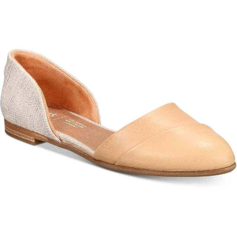 Flats with dense heel cushioning -Toms Womens Jutti  Slip On Almond Te D'Orsay