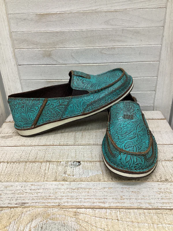 Flats for outdoor dusk meals -Shoes Flats By Ariat In Teal, Size: 11