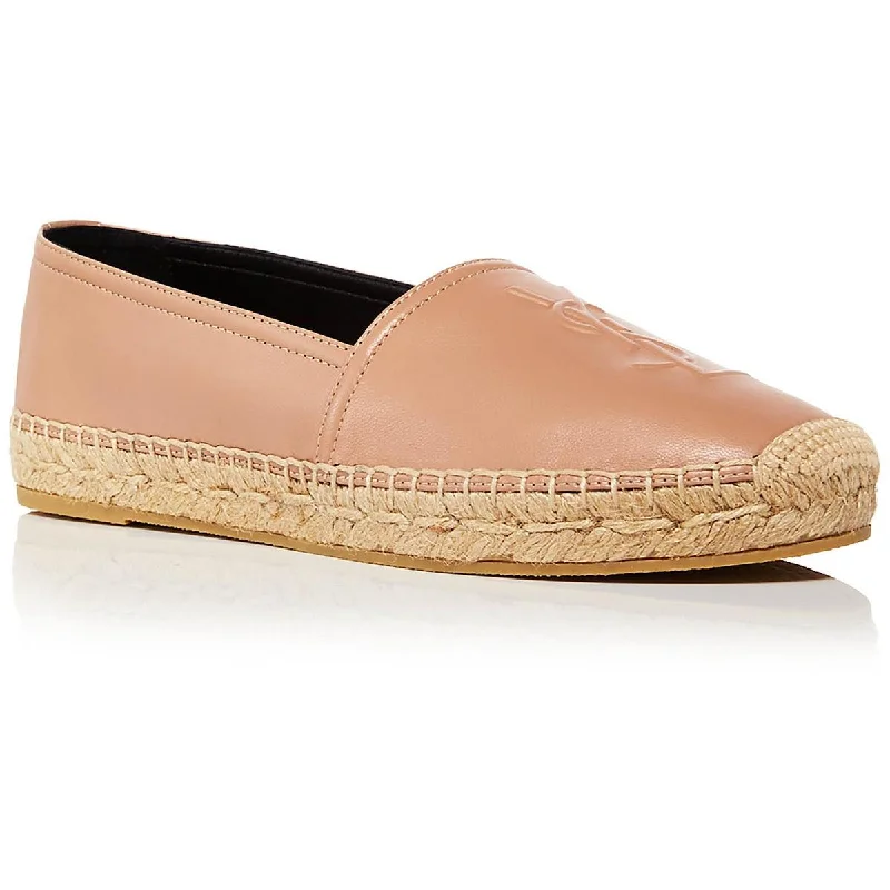 Flats for men with tender soles -Yves Saint Laurent Womens Leather Slip On Espadrilles